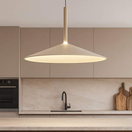 Lampadario saliscendi colore cenere per cucina moderna 16w 3000k