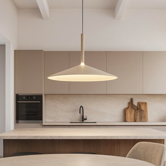 Lampadario saliscendi colore cenere per cucina moderna 16w 3000k