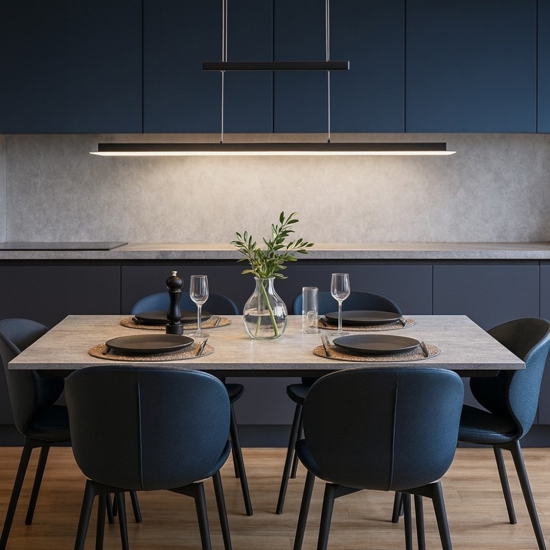 Lampadario per tavolo da cucina moderna nero led 18w