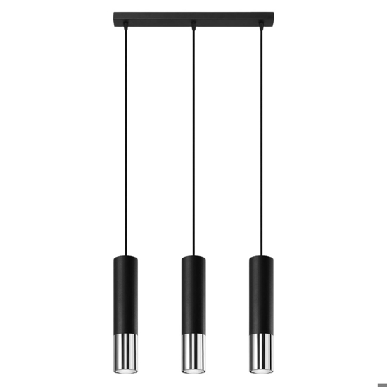 Lampadario da cucina nero cromo 