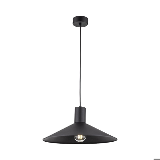 Lampadario per cucina moderna nero 36 cm cavi regolabili
