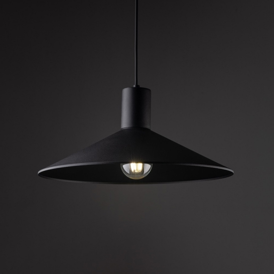 Lampadario per cucina moderna nero 36 cm cavi regolabili