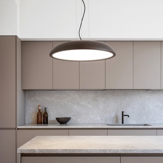 Isyluce zenal lampadario da cucina marrone led 55w 3000k 4000k dimmerabile
