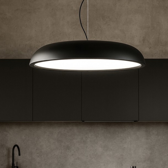 Isyluce zenal lampadario da cucina moderna nero led 55w dimmerabile