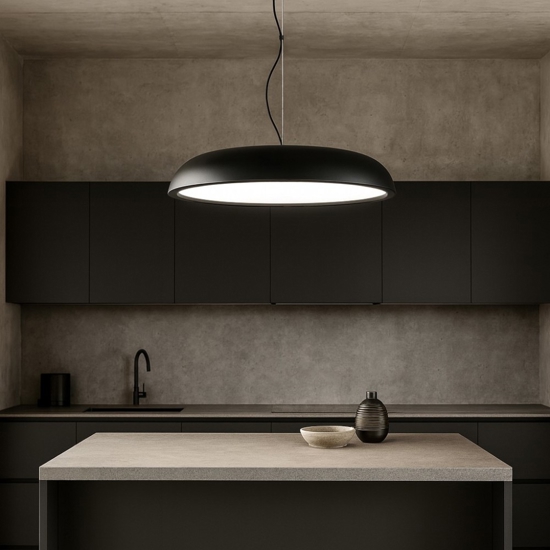 Isyluce zenal lampadario da cucina moderna nero led 55w dimmerabile