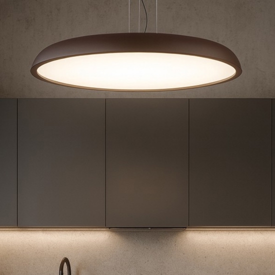 Lampadario da cucina marrone isyluce zenal led 108w 3000k 4000k dimmerabile
