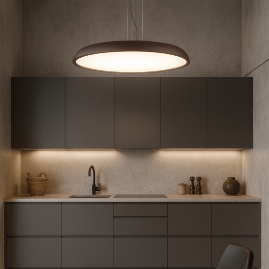 Lampadario da cucina marrone isyluce zenal led 108w 3000k 4000k dimmerabile