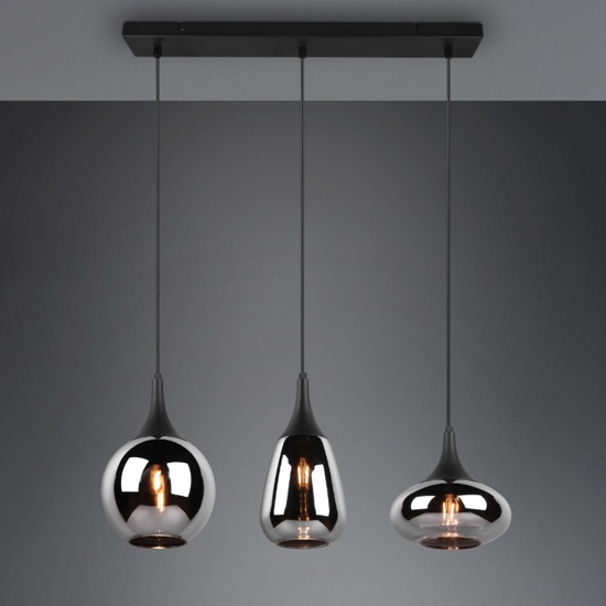 Lampadario per cucina moderna vetro cromato