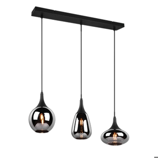 Lampadario per cucina moderna vetro cromato
