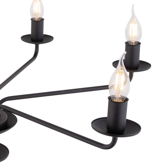 Lampadario per camera da letto contemporanea nero 5 bracci e14