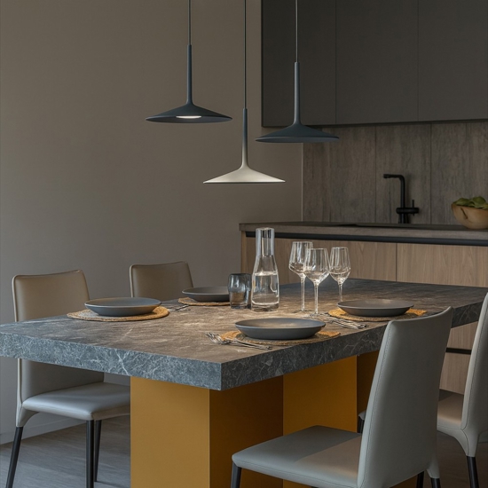 Lampadario da cucina led 19w 3000k poe p3 linea light grigio