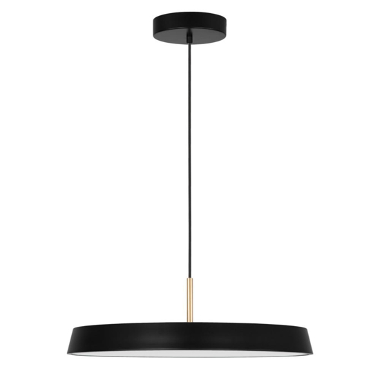 Lampadario nero design piatto tondo per tavolo sala da pranzo moderna