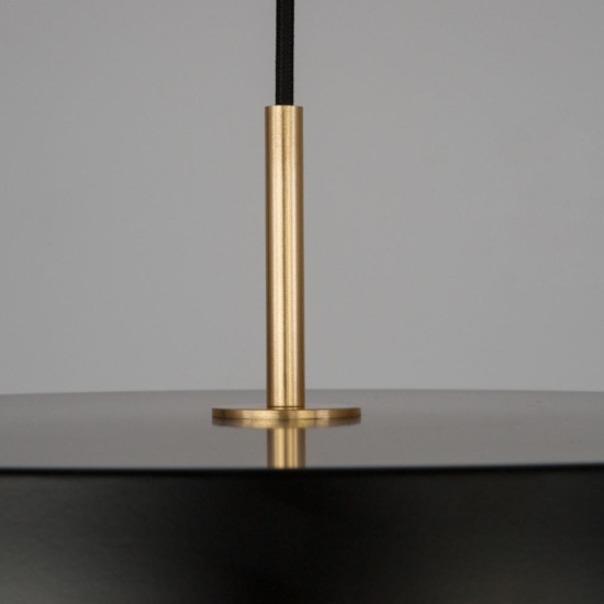 Lampadario nero design piatto tondo per tavolo sala da pranzo moderna