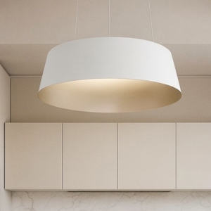 Lampadario per cucina cono rovesciato bianco oro led dimmerabile