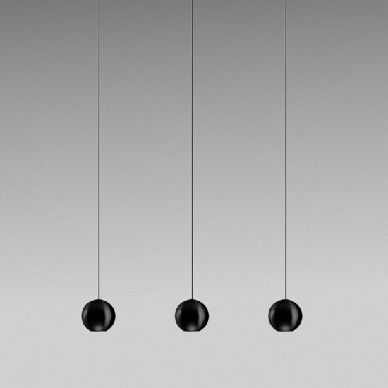 Gea luce lampadario per cucina guya nero 3 lampade sfere led 24w 3000k