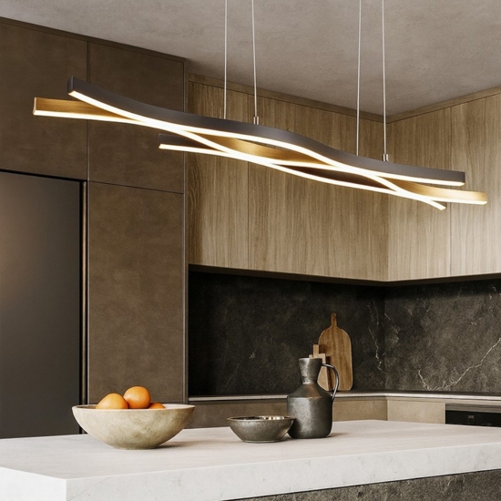 Lampadario per cucine moderne led da 2300k a 4000k colore oro