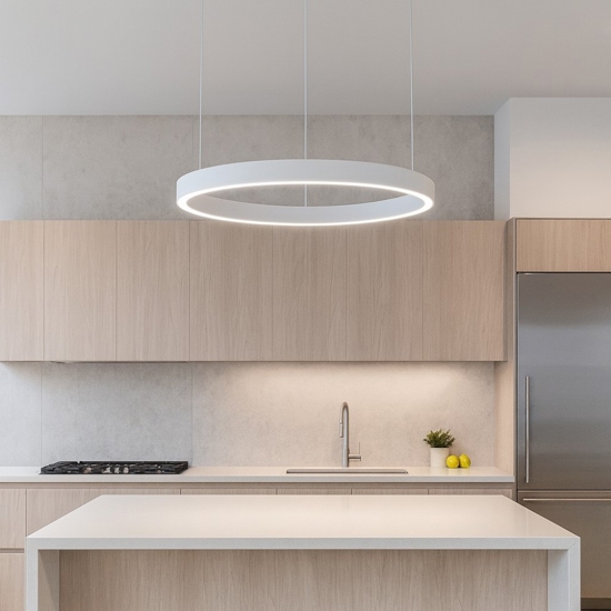 Gea luce criseide lampadario cucina led 80w 3000k bianco rotondo