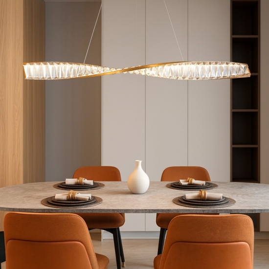 Maytoni krone lampadario da cucina effetto cristallo led 3000k