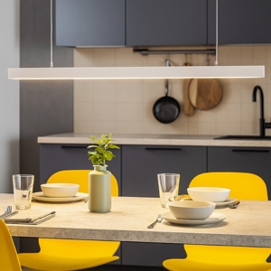Visualizza i dettagli per Vivida lampadario segmento bianco per tavolo cucina led 40w cct Vivida lampadario segmento bianco per tavolo cucina led 40w cct