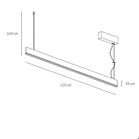 Vivida lampadario segmento bianco per tavolo cucina led 40w cct