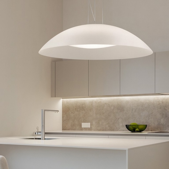 Ideal lux lena sp3 d64 lampadario da cucina doppio vetro bianco luce diffusa
