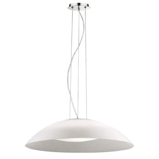 Ideal lux lena sp3 d64 lampadario da cucina doppio vetro bianco luce diffusa