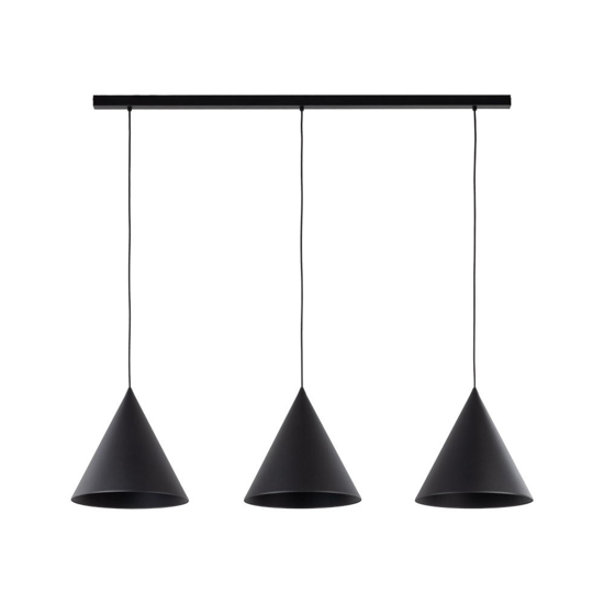 Lampadario nero grandi coni per tavolo cucina
