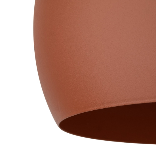 Lampadario per tavolo a cupola rosso mattone 27 cm cavi regolabili