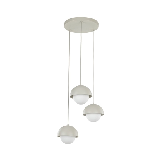 Lampadario per cucina moderna 3 luci pendenti a cupola beige