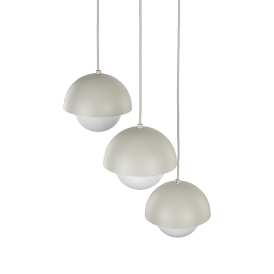 Lampadario per cucina moderna 3 luci pendenti a cupola beige