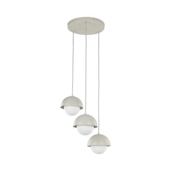 Lampadario per cucina moderna 3 luci pendenti a cupola beige