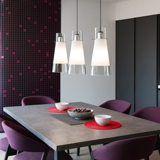 Lampadario per tavolo cucina 3 coni vetro toplight cone