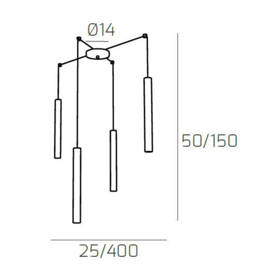 Lampadario da cucina cilindri antracite