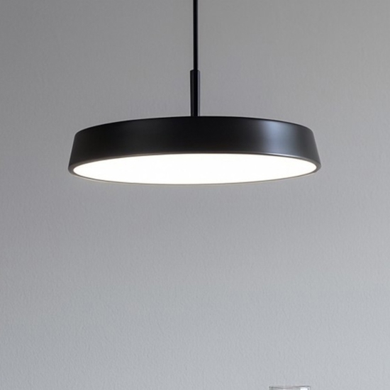 Isyluce lampadario per cucina moderna nera disco led 42w 3000k 4000k