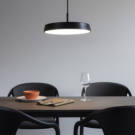 Isyluce lampadario per cucina moderna nera disco led 42w 3000k 4000k