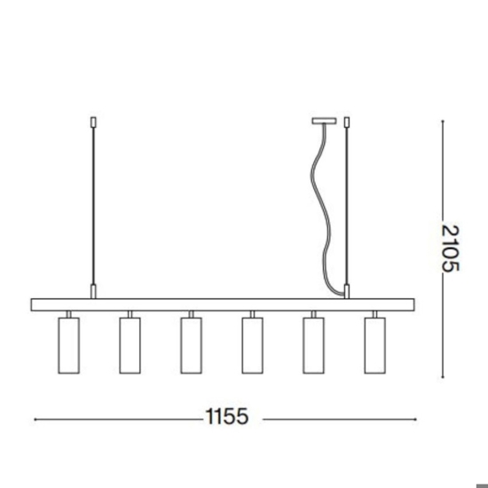 Ideal lux dynamite sp6 lampadario per cucina 6 luci orientabili bianco