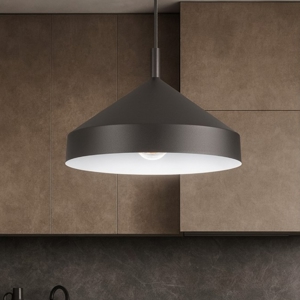Ideal lux yurta sp1 d30 lampadario nero design cono 30 cm per isola cucina moderna
