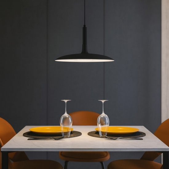 Lampadario da cucina moderna nero led 12w 3000k