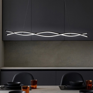 Visualizza i dettagli per Lampadario nero per cucina moderna led 36w 3000k eglo lasana 3 Lampadario nero per cucina moderna led 36w 3000k eglo lasana 3