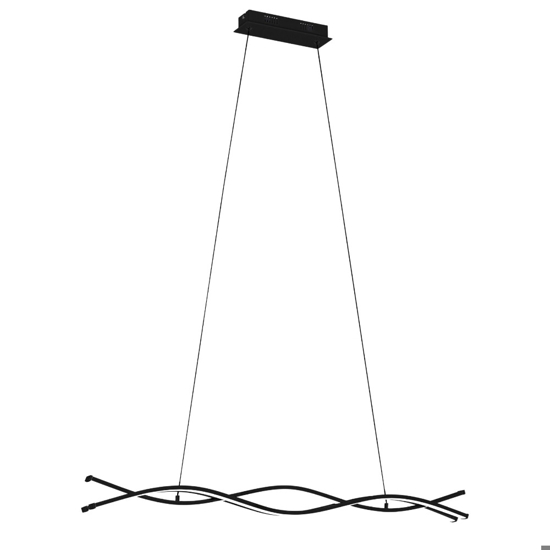 Lampadario nero per cucina moderna led 36w 3000k eglo lasana 3