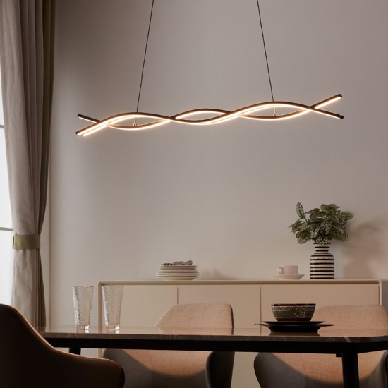 Lampadario nero per cucina moderna led 36w 3000k eglo lasana 3