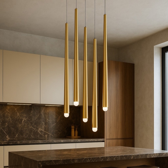 Maytoni cascade lampadario da cucina 5 luci moderno led 2600k a 3500k