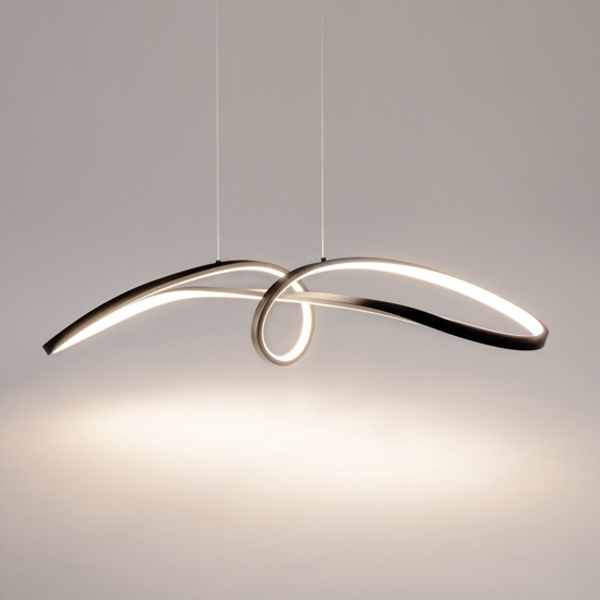 Maytoni curve lampadario nero led 42w 4000k per cucina moderna