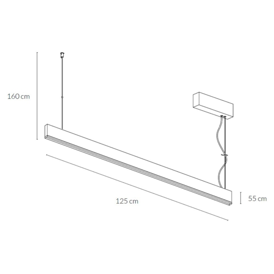 Vivida segmento lampadario per cucina titanio led 40w 2700k 3000k 4000k