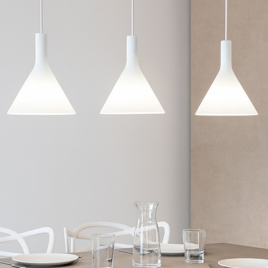 Cocktail sp3 ideal lux lampadario cucina tre luci vetri bianchi