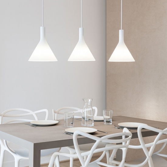 Cocktail sp3 ideal lux lampadario cucina tre luci vetri bianchi