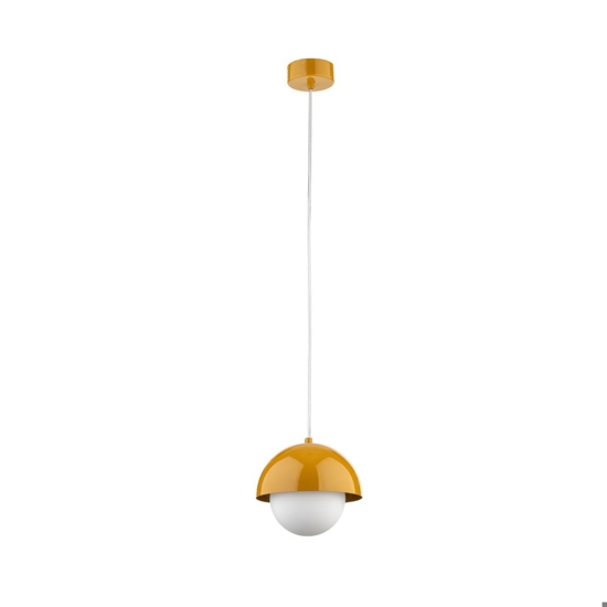Lampadario per isola penisola cucina ocra a cupola 17 cm cavi regolabili