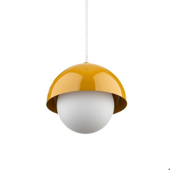 Lampadario per isola penisola cucina ocra a cupola 17 cm cavi regolabili