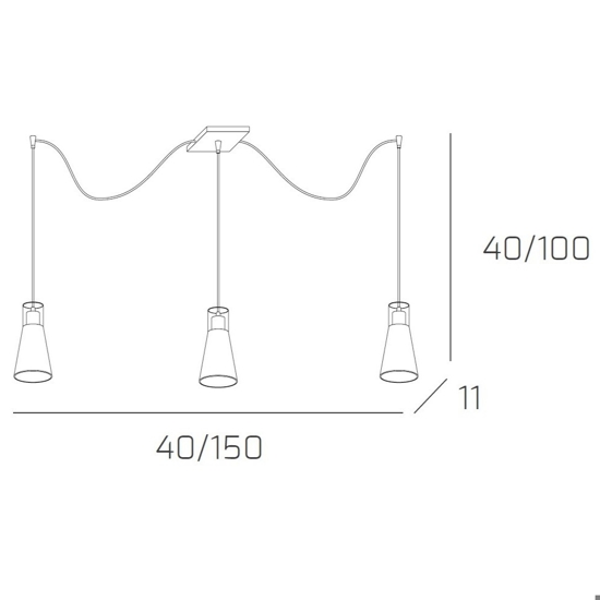 Toplight cone lampadario per isola cucina 3 luci