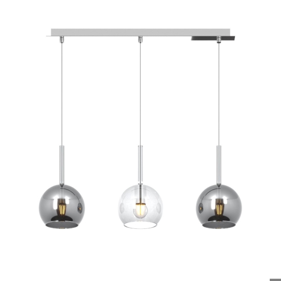 Lampadario per cucina vetri cromo trasparente